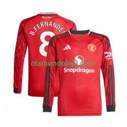 Camisola Manchester United Bruno Fernandes 8 Homem Equipamento Primeiro 2025-2026 Manga Comprida